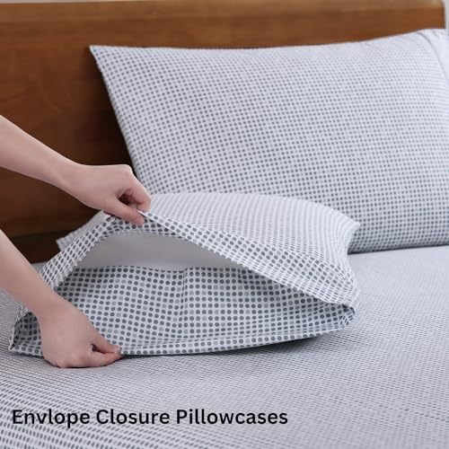 LANE LINEN King Sheet Set 100% Organic Cotton Soft 4pc Percale - Image 5