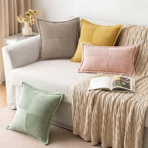 MIULEE Decorative Lumbar Throw Pillow Covers 12x20 Inch Light Brown 2 Pack - Image 5