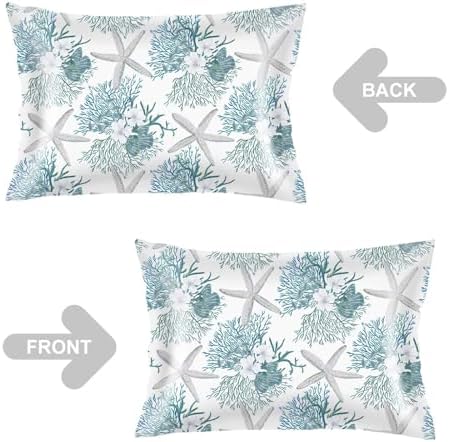 Silk Satin Pillowcase for Hair and Skin, Coastal Throw Pillow Cover Queen Size - Image 3