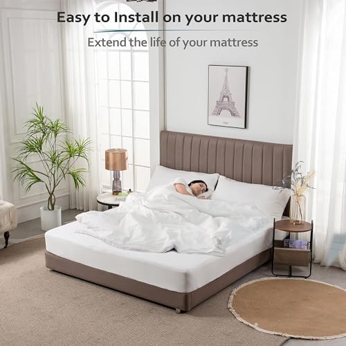PlushDeluxe Waterproof Twin XL Mattress Protector, Terry Cotton - Image 3
