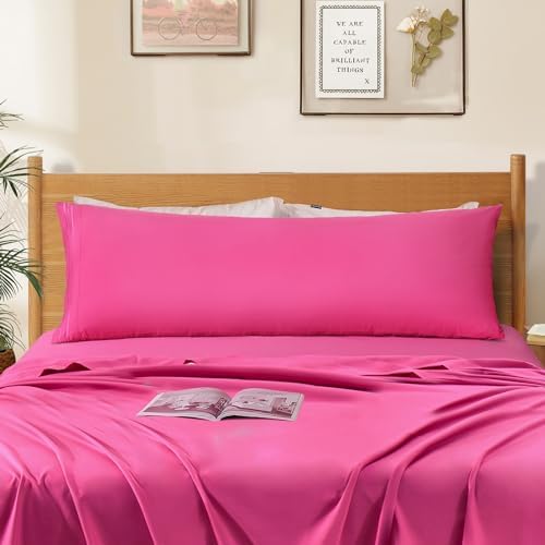 Horbaunal Microfiber Body Pillow Covers, Hot Pink, 2 Pack - Image 5