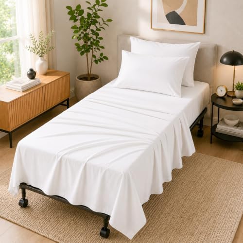 Cottingon 4 PC Cot Sheet Set 25"X75", Egyptian Cotton by COTTINGON