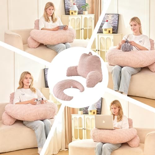 17" Reading Pillow for Bed, U Shaped Arm & Elbow Support - Image 5