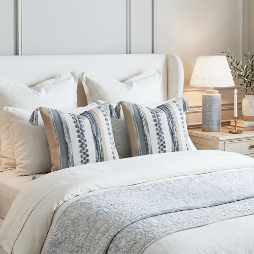 PANOD Chenille Farmhouse Throw Pillow Covers 18 x 18 Grey, Neutral Boucle Couch - Image 6