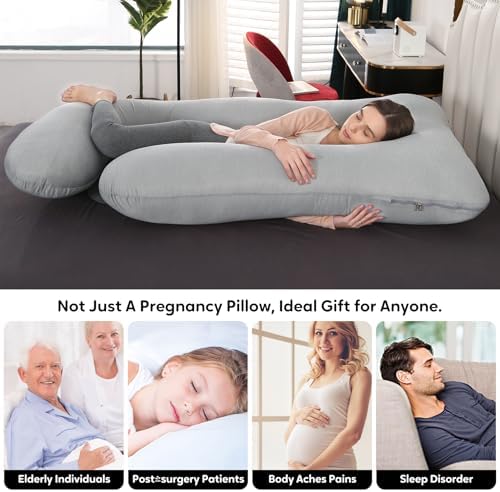 U Shaped Pregnancy Pillow for Sleeping, Maternity Body Pillow for Women - Image 5
