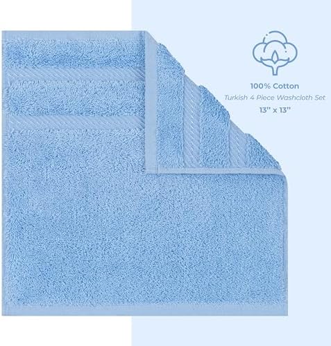 American Soft Linen 100% Cotton Luxury Turkish Towels, 4 PC Washcloth Set - Image 4