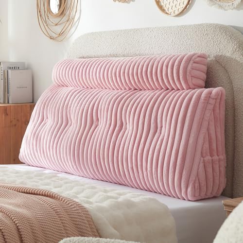 Headboard Pillow + A Long Neck Roll Pillow Body Pillow，Faux Fur Headboard Wedge - Image 3