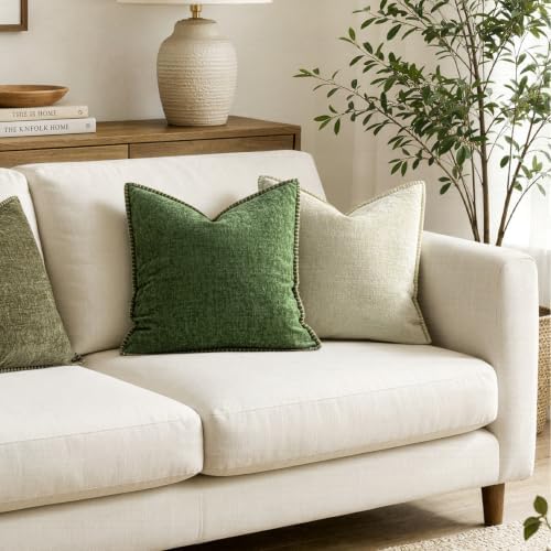 MIULEE Decorative Couch Throw Pillow Covers 18x18 Inch Cream White 2 Pack - Image 4
