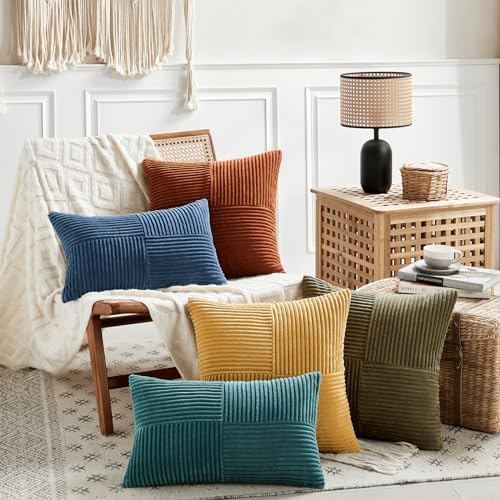 Fancy Homi 2 Packs Teal Decorative Throw Pillow Covers 18x18 Inch - Image 6