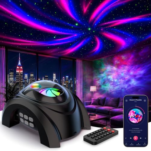 Rossetta Dual Lens Galaxy Star Projector, Aurora Night Light for Bedroom by Rossetta