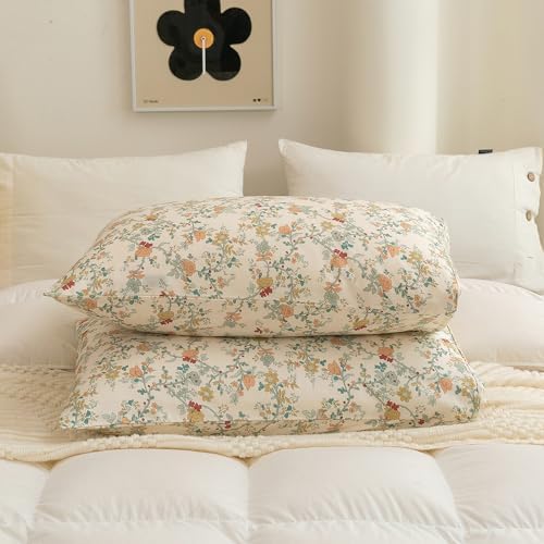 ECOCOTT 2 Pack Pillowcase Standard Size, Botanical Floral Pillow Cases Set - Image 6