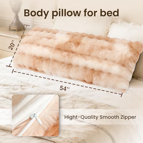 ZonLi Fluffy Body Pillow for Adults, Fuzzy Faux Fur Long Pillow - Image 2