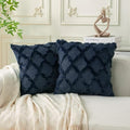 Set of 2 Soft Moroccan Throw Pillow Covers 24x24 Inch Plush Boho Decorative by Cozoomy
