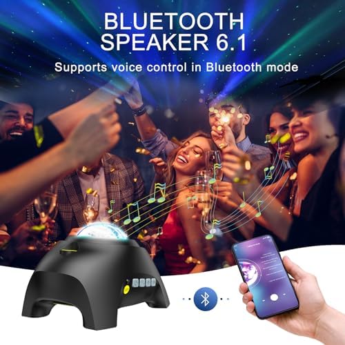 Northern Galaxy Light Aurora Projector with 33 Light Effects, Night Lights LED Star Projector for Bedroom Nebula Lamp, Remote Control, White Noises, Bluetooth Speaker for Parties Black - Image 4