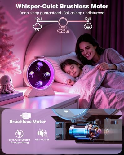 Jellyfish Lamp for Sleep Anxiety Calming Night Light for Bedroom(Pink) - Image 3
