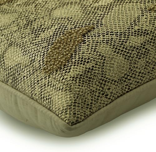 The HomeCentric Gold Pack of 2, Faux Leather Beaded Pattern Bed Pillow Case - Image 7