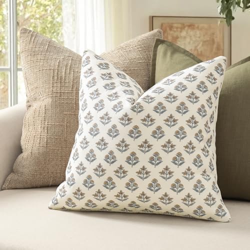 YCOLL Farmhouse Floral Pillow Covers 22x22 Set of 2, Rustic Country Decorative - Image 2