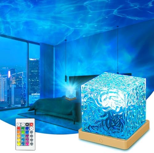 Ocean Wave Projector Light with Remote, 16 Color Ambient Lighting for Room by ZLDYPINK