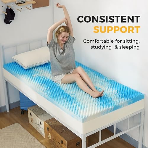 SINWEEK 2 Inch Egg Crate Memory Foam Mattress Topper Twin XL, Twin Extra Long - Image 6