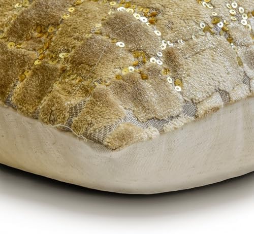 The HomeCentric Gold 12"x18" Lumbar Pillow Cover, Velvet Sequins & Animal - Image 7