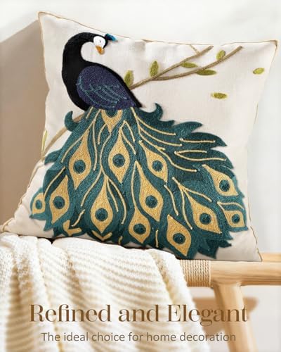 Animal Embroidered Throw Pillow Cover 18x18 Inch - Image 5