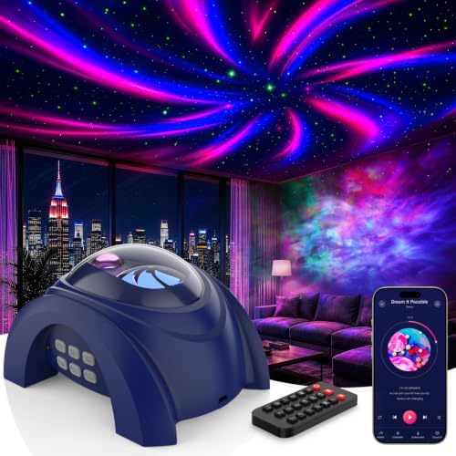 Rossetta Dual Lens Galaxy Star Aurora Projector Night Light for Bedroom by Rossetta