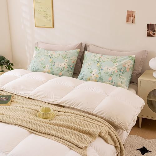 ECOCOTT Sage Green Floral King Standard Size Set of 2, 100% Washed Cotton - Image 5