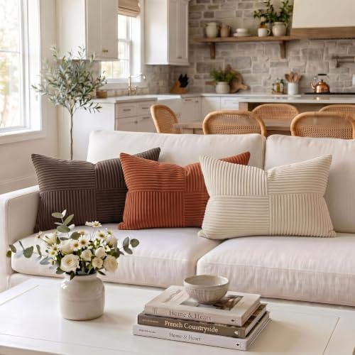 Fancy Homi 2 Packs Rust Long Lumbar Decorative Throw Pillow Covers 16x24 Inch - Image 2