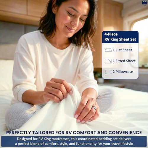 Cottingon 4 Piece Short Queen Sheets, Egyptian Cotton - Image 6
