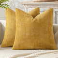 MIULEE Decorative Couch Throw Pillow Covers 16x16 in Mustard Yellow 2 Pack by MIULEE