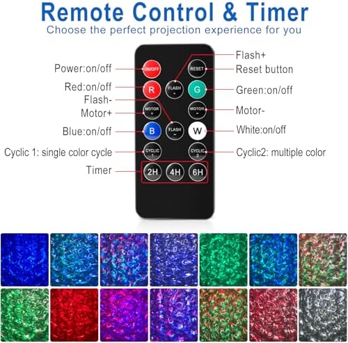 Ocean Wave Projector Light Outdoor 15 Colors Water Ripple Effect Lamp - Image 4