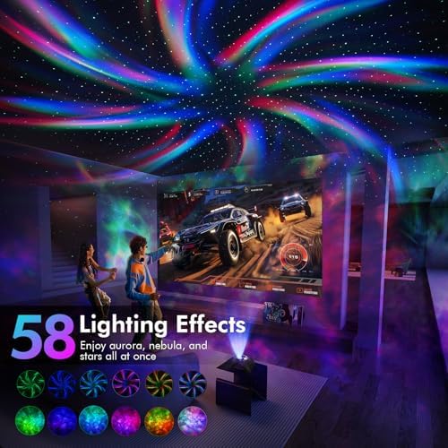 Rossetta Dual Lens Galaxy Star Projector, Aurora Night Light for Bedroom - Image 4
