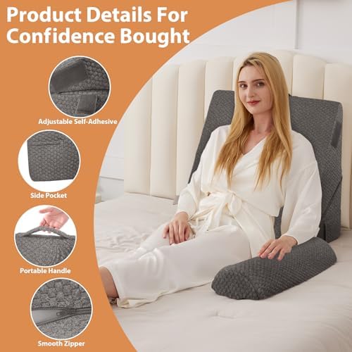 BIEEZZK Orthopedic Bed Wedge Pillow Set 3Pcs, Adjustable Memory Foam, Pillow - Image 4