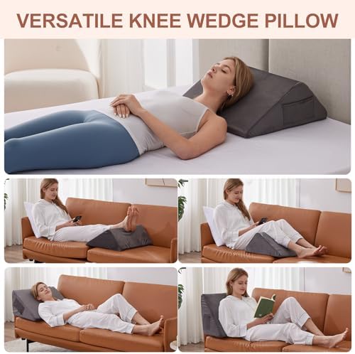 Knee Wedge Pillow, Memory Foam Leg Pillow Bed Wedge - Image 4