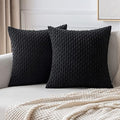 MIULEE Decorative Throw Pillow Covers 20x20 Black Textured Corduroy by MIULEE