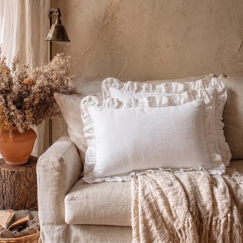 patdrea Vintage White Linen Throw Pillow Covers - Image 3