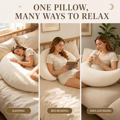 Moon Body Pillow, Oversized C Shaped Full Body Pillow - Image 5