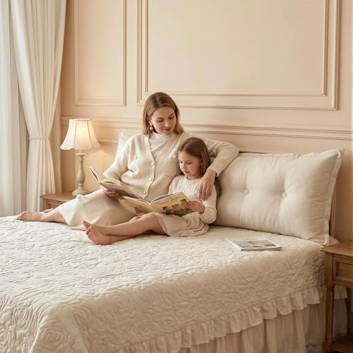 WOWMAX Headboard Pillow Queen Bolster Reading Pillow - Image 2