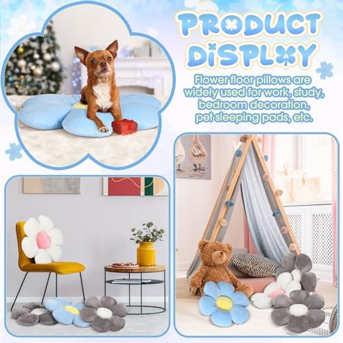 Reginary 4 Pcs Flower Floor Pillow Cushion Kids - Image 6
