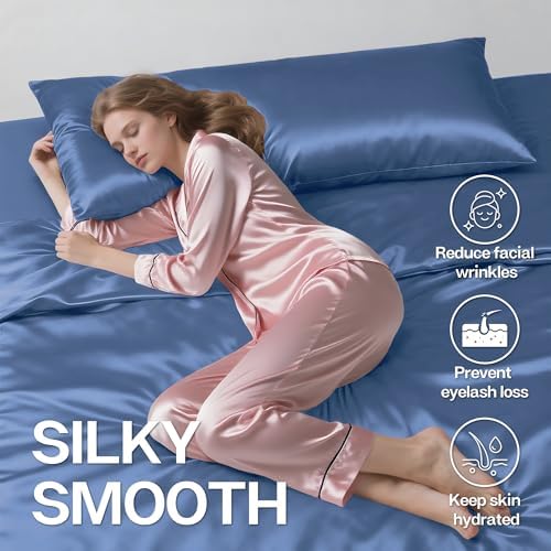 MR&HM Satin Body Pillow case, Sky Blue - Image 4