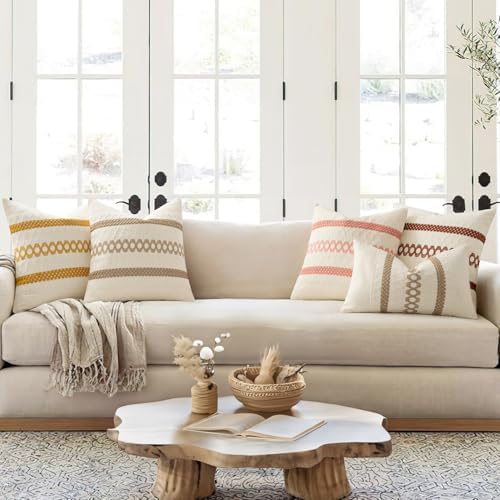 MIULEE Set of 2 Fall Rust Decorative Pillow Covers 18x18 - Image 3