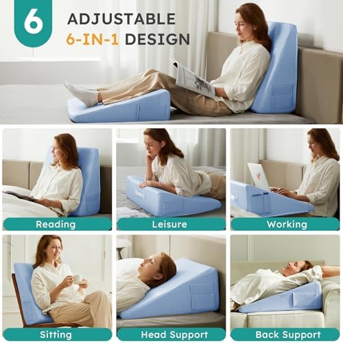 Bedluxe Wedge Pillow, 12 inch Bed Wedge Pillow - Image 2