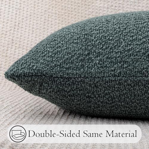 JoraLion 20x54 inch Neutral Boucle Body Pillow Cover, Dusty Blue Long Pillow - Image 6
