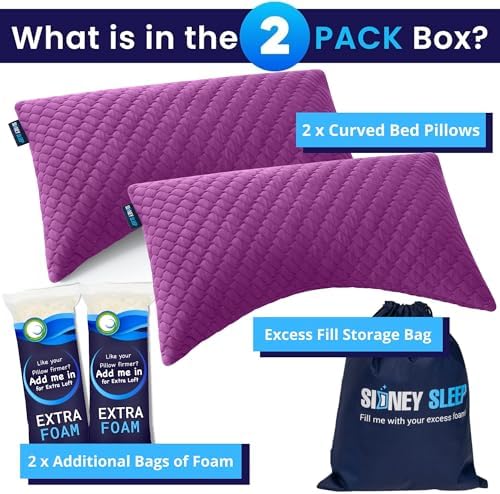 Sidney Sleep Set of 2 Queen Size Adjustable Bed Pillows - Image 6