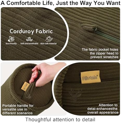 Long Round Body Pillow for Adults – Corduroy Cervical Roll Bolster Pillow - Image 4