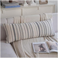 Cethom Grey Boho Lumbar Pillow Covers 14x36 Long, Stripe Textured Decorative by Cethom