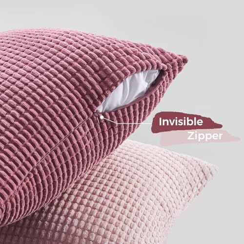 Topfinel 4 Packs Pink Decorative Throw Pillow Covers 16x16 Inch - Image 5