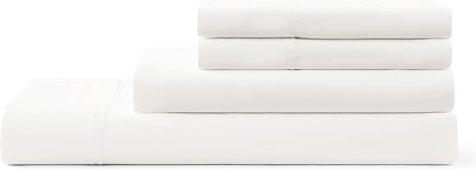 UGG Full Sheet Set 4-Piece Luxury Cooling Sheets Deep Pockets Premium Bedding with 2 Pillow Shams Hypoallergenic Machine Washable Soft Lightweight Bed Set for Bedroom, Full, White (Hedi)