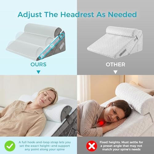 BDEUS 3PCS Wedge Pillow Set for After Surgery, Back Pillow for Bed Sitting up - Image 3