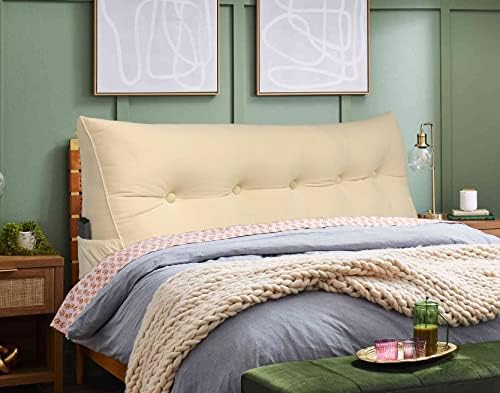 Peachwell Handmade Headboard Pillow- Triangular Wedge Support Large Bolster - Image 4